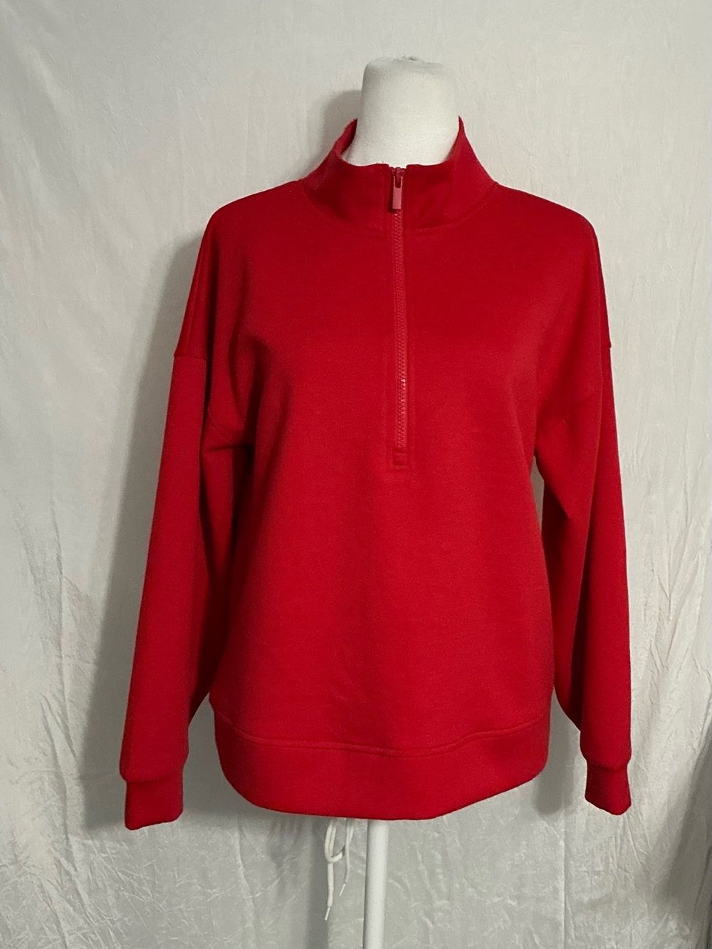 Zenana Outfitters Red Half-Zip Turtleneck Pullover